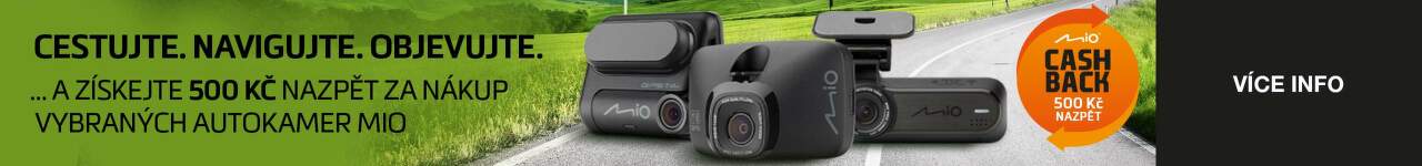 Cashback 500 Kč na kamery do auta Mio