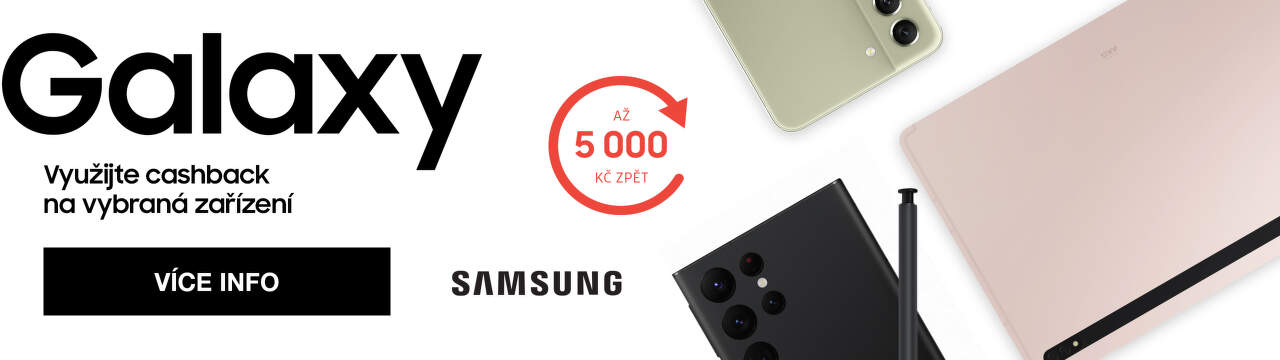 Cashback až 5 000 Kč na mobily a tablety Samsung Galaxy