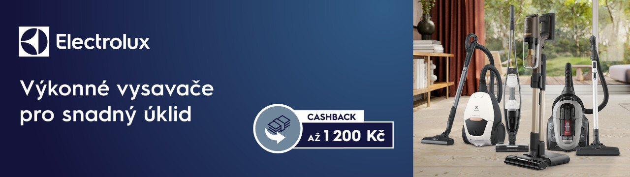 Cashback až 1 200 Kč na vybrané vysavače Electrolux