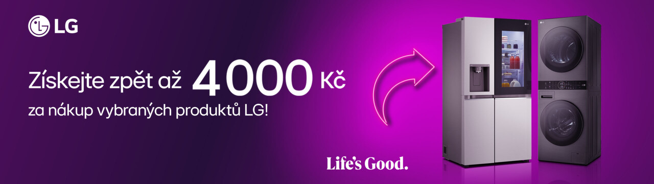 Cashback až 4 000 Kč na velké spotřebiče LG
