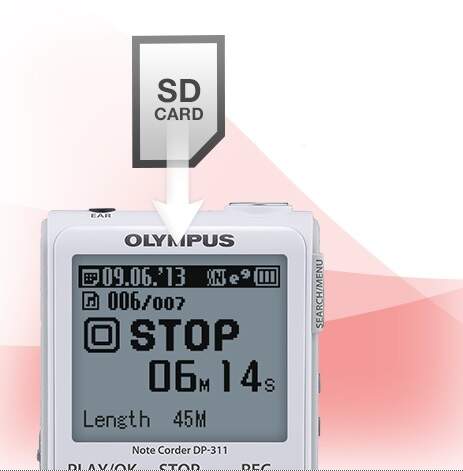 pamäť a výhody SD karty - OLYMPUS DP-311