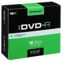 INTENSO DVD-R, 4101652, 10-pack, 4.7GB, 16x, slim case