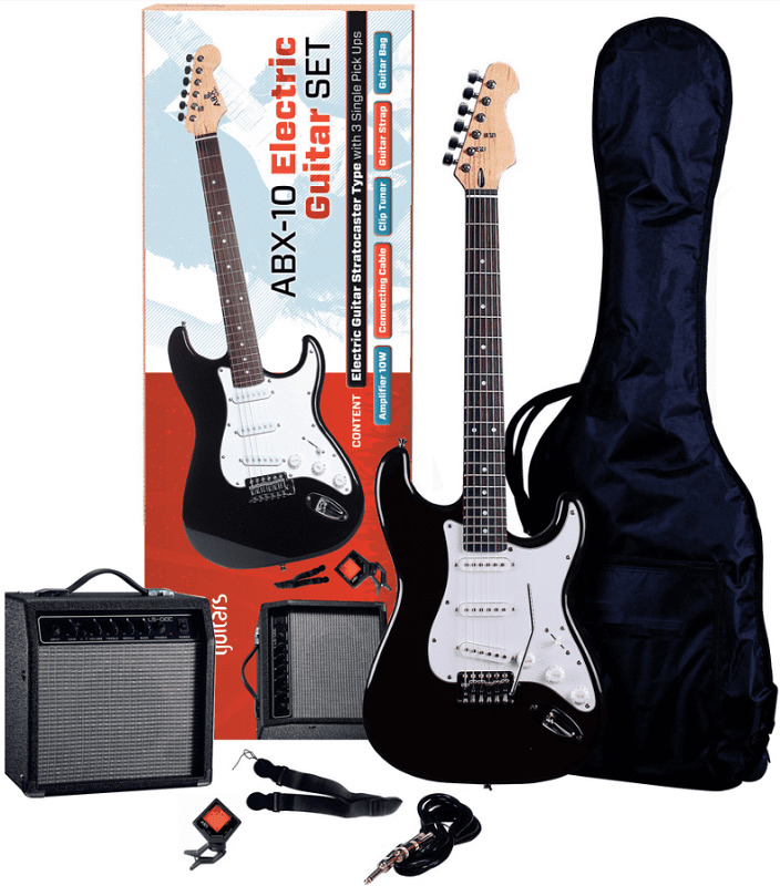 ABX 10 set di chitarre, nero ABX GUITARS