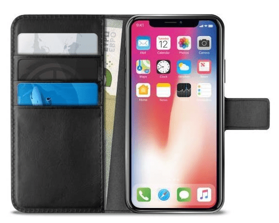 Pouzdro Puro Wallet knížkové pouzdro pro Apple iPhone Xs Max, černá