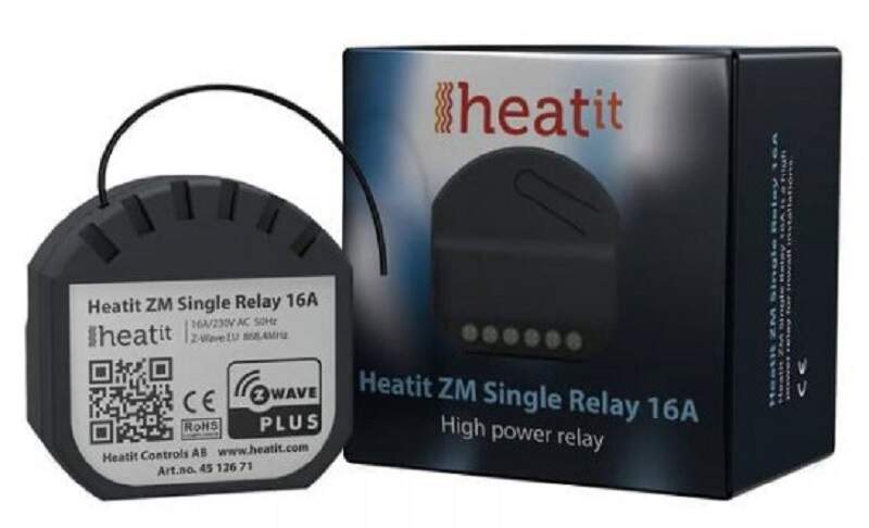 Chytrý spínač Heatit ZM Single Relay 16A chytrý spínač