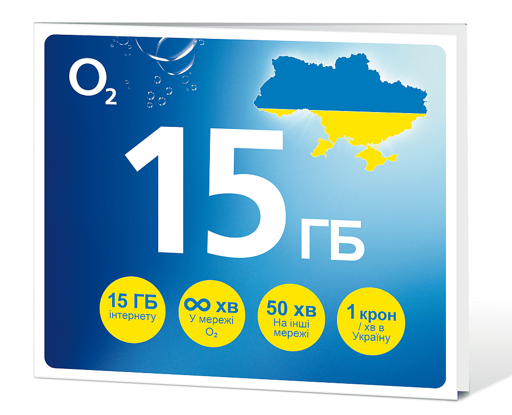 SIM karta O2 Go Ukrajina 15GB SIM karta