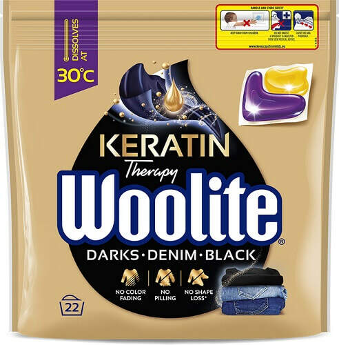Prací prostředek Woolite Black gelové kapsle na praní 22 ks