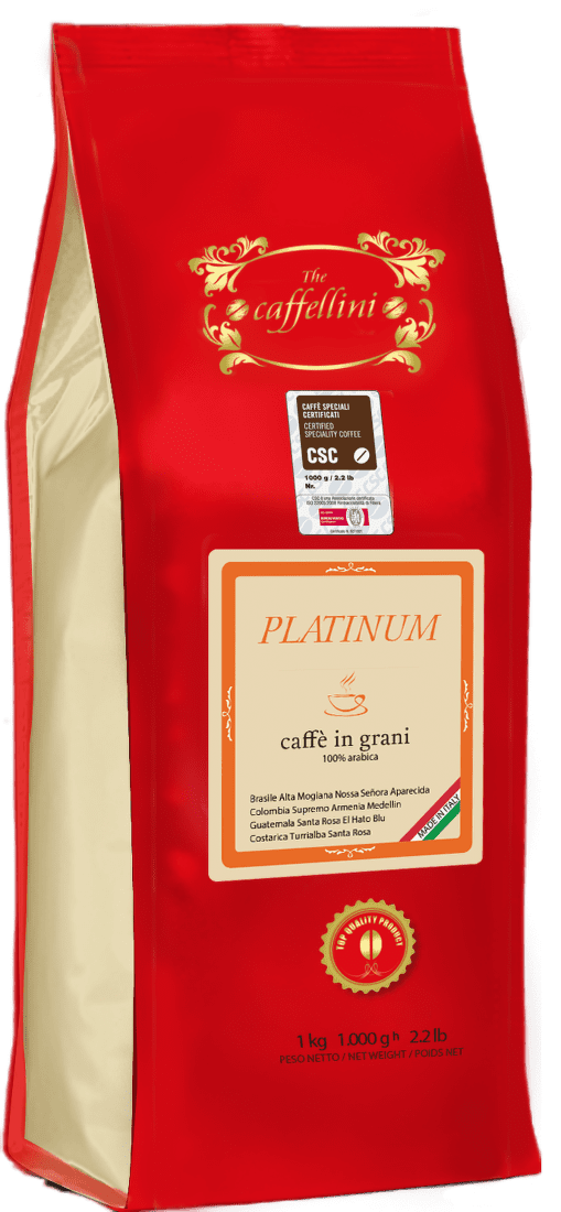 Zrnková káva Caffellini Platinum certifikovaná 1kg