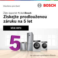 5 let záruka na vybrané spotřebiče Bosch