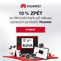 10 % z ceny vybraných produktů Huawei zpět na Věrnostní kartu