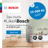Cashback až 15 000 Kč na velké spotřebiče Bosch
