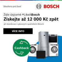 Cashback až 12 000 Kč na velké spotřebiče Bosch