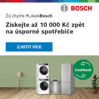 Cashback až 10 000 Kč na úsporné spotřebiče Bosch