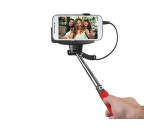 SBS selfie tyč s 3.5 mm konektorem, červená