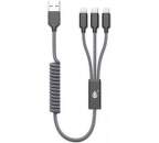 Aligator Plus B5096 3v1 kabel Micro USB/Lightning/USB-C 1,2 m, černý