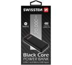 Swissten Black Core powerbanka 20000 mAh, černá