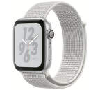 Apple Watch Series 4 Nike+ 44mm stříbrný hliník/sněhově bílý provlékací sportovní řemínek Nike