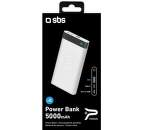 SBS powerbanka 5000 mAh USB/USB-C, bílá