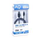 AQ Premium PC67018 USB-A 3.1 - USB-C kabel 1,8m, černá