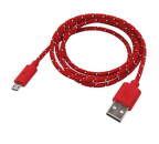Mobilnet microUSB datový kabel 0,9m, červená