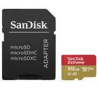 Sandisk Extreme microSDXC 512 GB V30 A2 UHS-I U3 + SD adaptér