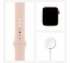 Apple Watch SE 40 mm zlatý hliník / pískově růžový sportovní řemínek