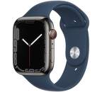 Apple Watch Series 7 GPS + Cellular 45 mm grafitovo sivá nerezová oceľ s hlbokomorsky modrým športovým remienkom-1_EAEN