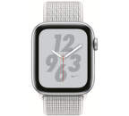 Apple Watch Series 4 Nike+ 44mm stříbrný hliník/sněhově bílý provlékací sportovní řemínek Nike