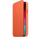 Apple kožené pouzdro Folio pro Apple iPhone Xs, oranžové