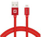 Swissten Lightning datový kabel 2m, červená