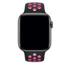Apple Watch 44 mm Nike sportovní remienok S/M a M/L, čierny/krikľavo ružový