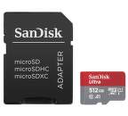 Sandisk Ultra microSDXC 512 GB A1 Class 10 UHS-I U1 + SD adaptér