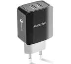 Aligator Smart IC 2x USB síťová nabíječka, černá + kabel USB/Lightning