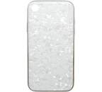 Mobilnet Marble Glass pouzdro pro Apple iPhone Xr, bílá