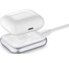 CellularLine Power Base bezdrátová nabíječka pro sluchátka Apple Airpods/Airpods Pro, bílá