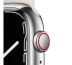 Apple Watch Series 7 GPS + Cellular 45 mm strieborná nerezová oceľ s hviezdne bielym športovým remienkom