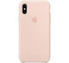 Apple silikonový kryt pro iPhone XS, pískově růžový