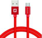 Swissten kabel USB/Micro USB 1,2 m, červená
