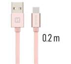 Swissten USB/USB-C kabel 0,2 m, růžově-zlatá