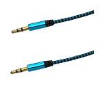 Mobilnet AUX kabel 3.5mm jack (černo-modrý)