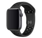 Apple Watch 44 mm Nike sportovní řemínek S/M a M/L, antracitový/černý