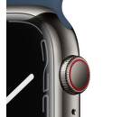 Apple Watch Series 7 GPS + Cellular 45 mm grafitovo sivá nerezová oceľ s hlbokomorsky modrým športovým remienkom