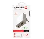 Swissten Travel Slim adaptér Smart IC 2xUSB 3 A, bílá