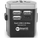 Aligator 3x USB / USB-C Smart IC cestovní nabíječka, černá