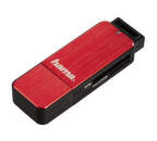 123902 HAMA Čtečka kariet USB 3.0 SD/microSD, červená