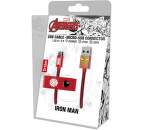 Tribe micro USB kabel 1,2m Iron Man, červená