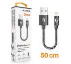 Aligator Premium Lightning kabel 2A 50 cm, černá