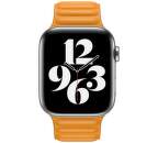 Apple Watch 44 mm kožený remienok nechtíkovo oranžový S/M