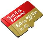 SanDisk Extreme microSDXC 64 GB Class 10 U3 + SD adaptér