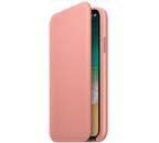 Apple kožené flipové pouzdro pro iPhone X, růžová